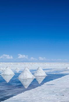 Salt mounds in Uyuni, Bolivia